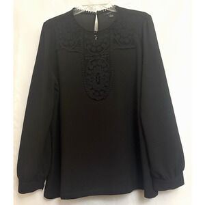 Nordstrom Halogen Black Top Size L Long Sleeves